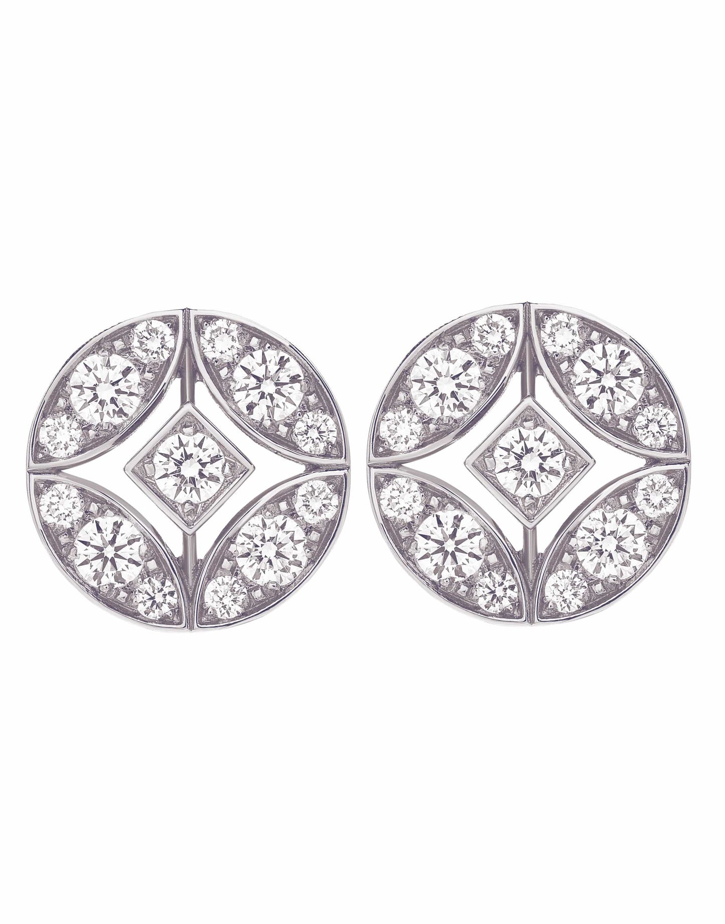 MARIANI-Lucillla Diamond Stud Earrings-WHITE GOLD