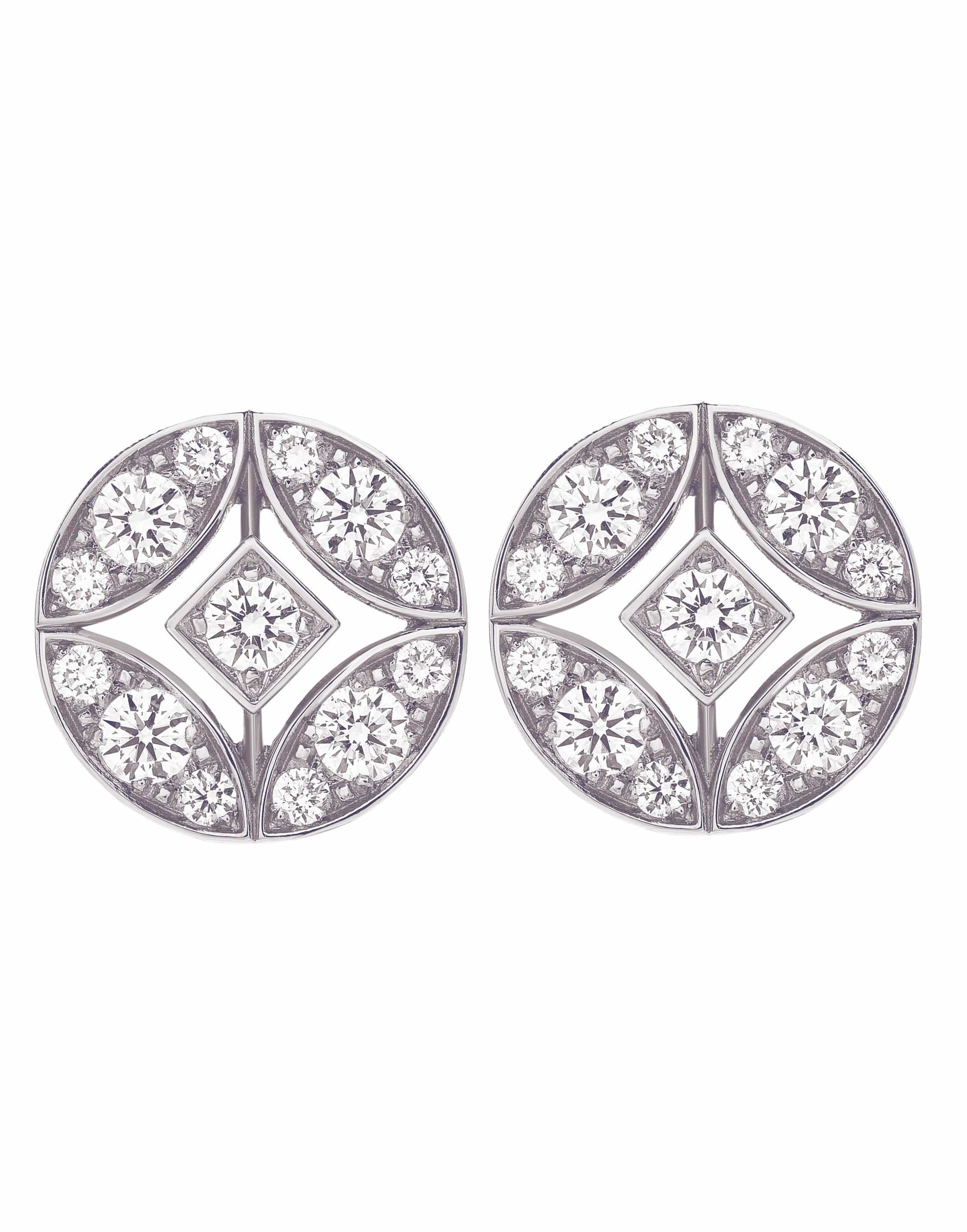 MARIANI-Lucillla Diamond Stud Earrings-WHITE GOLD