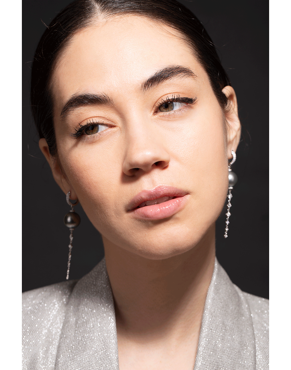 MARIANI-Mare Pearl and Diamond Drop Earrings-WHITE GOLD