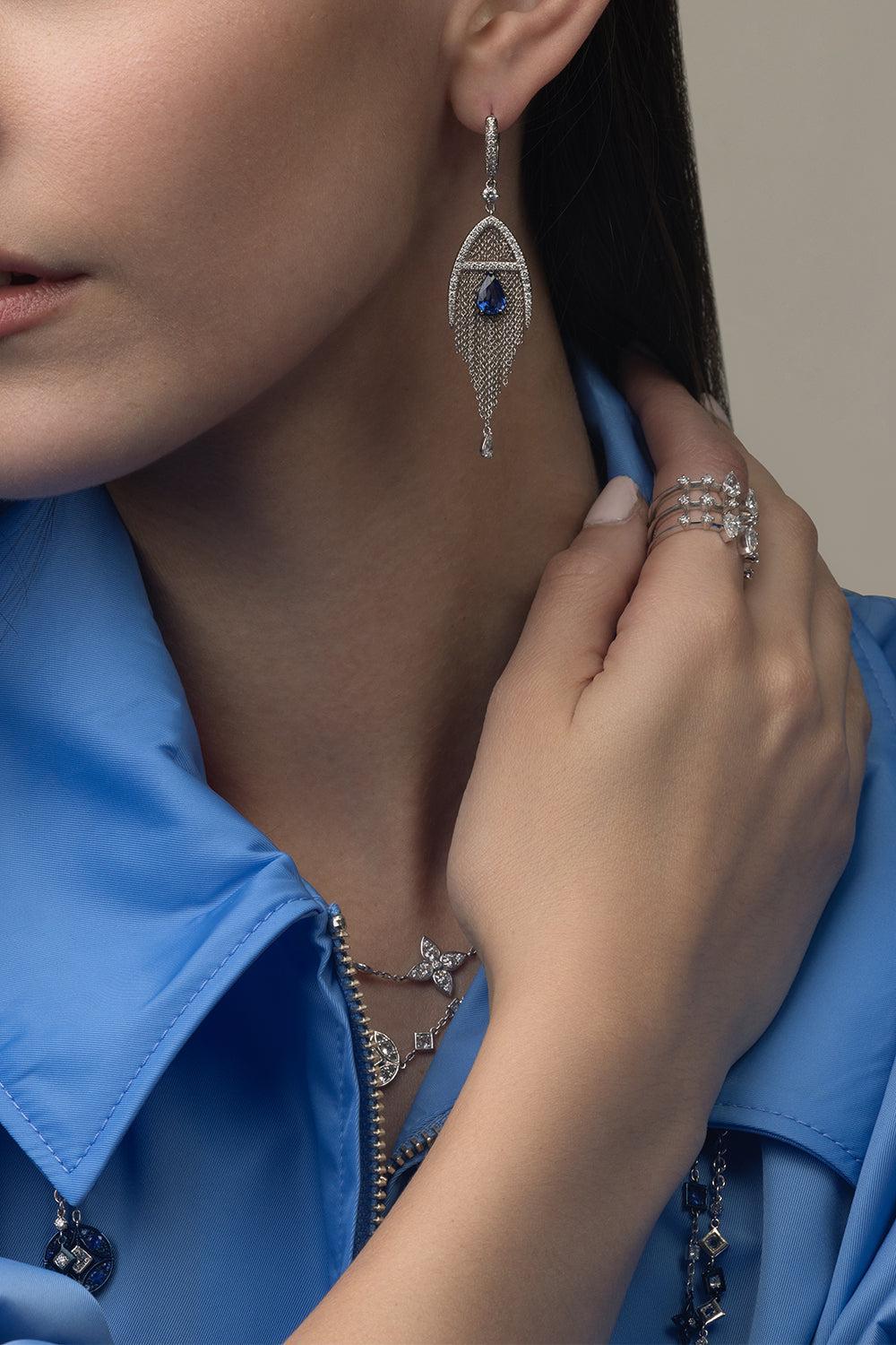 Mitre Earrings-WHITE GOLD-JEWELRYFINE JEWELEARRING-MARIANI
