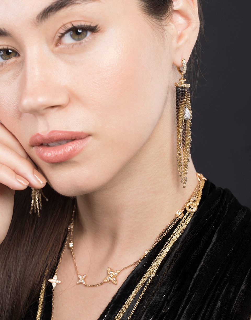 MARIANI-Calla White and Brown Diamond Earrings-YELLOW GOLD