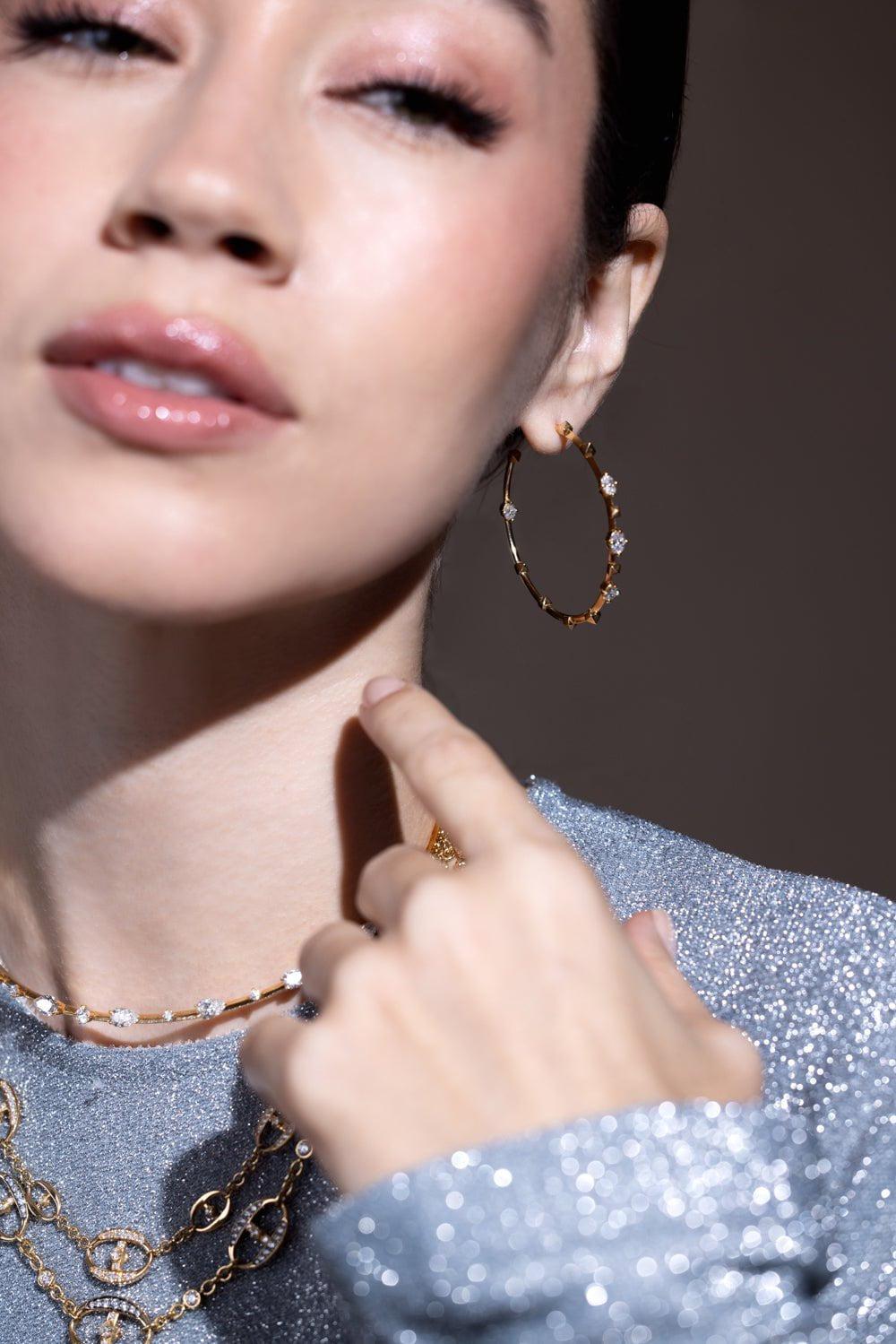 MARIANI-Valentina Hoop Earrings-YELLOW GOLD