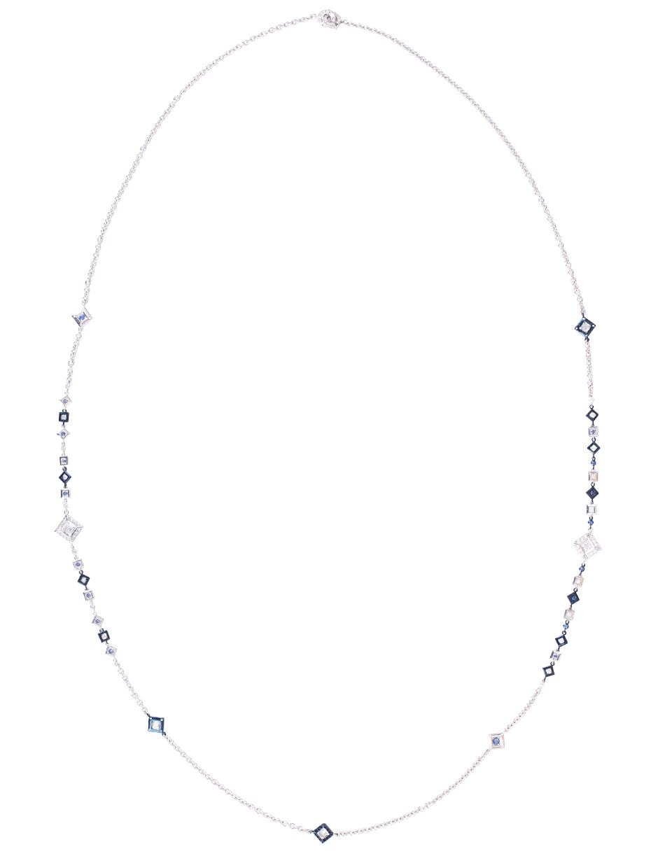 MARIANI-Blue Sapphire and Diamond Necklace-WHITE GOLD