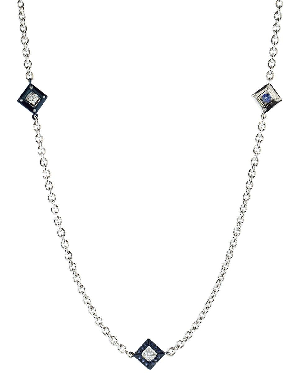 MARIANI-Blue Sapphire and Diamond Necklace-WHITE GOLD