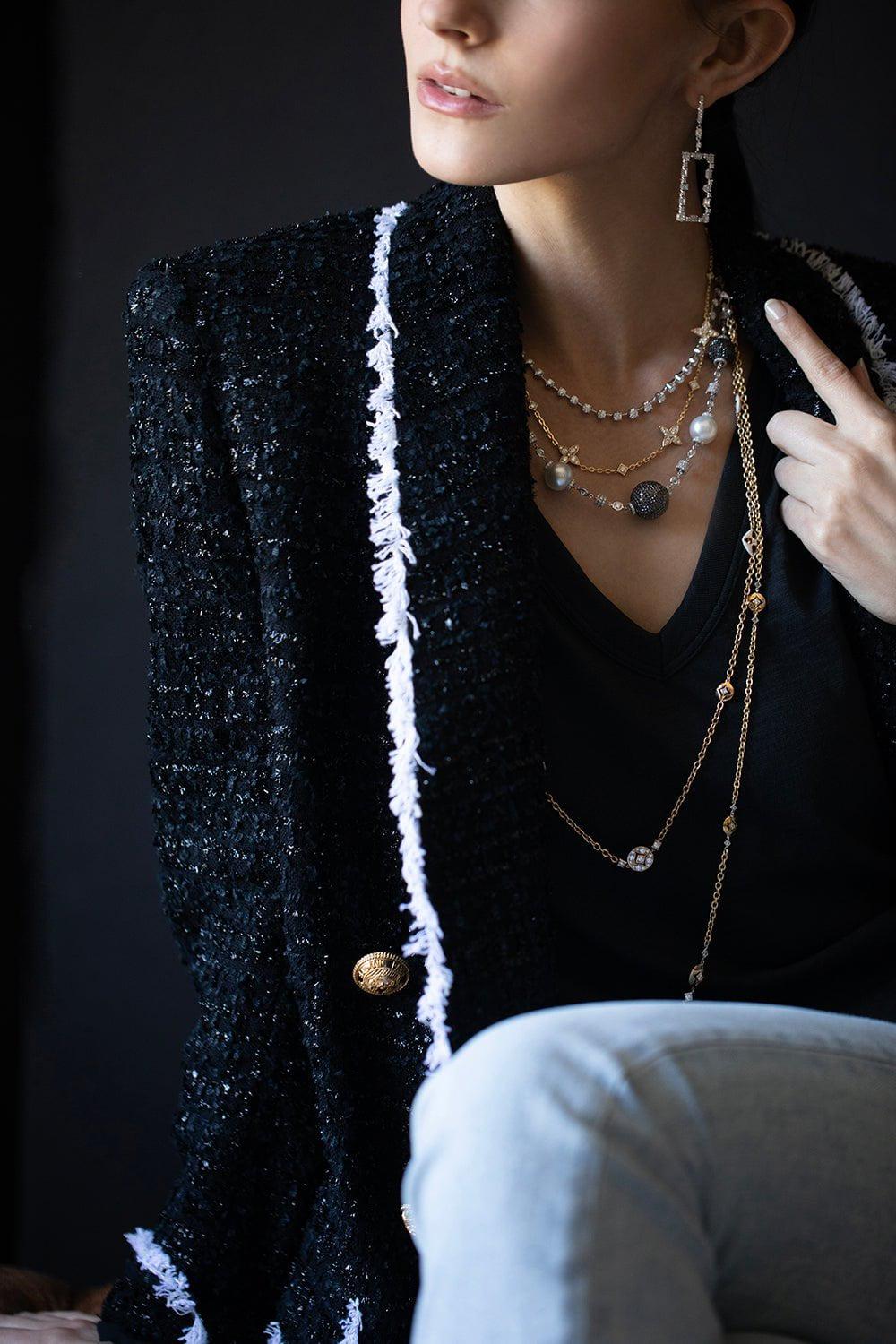 MARIANI-Pearl Diamond Necklace-WHITE GOLD