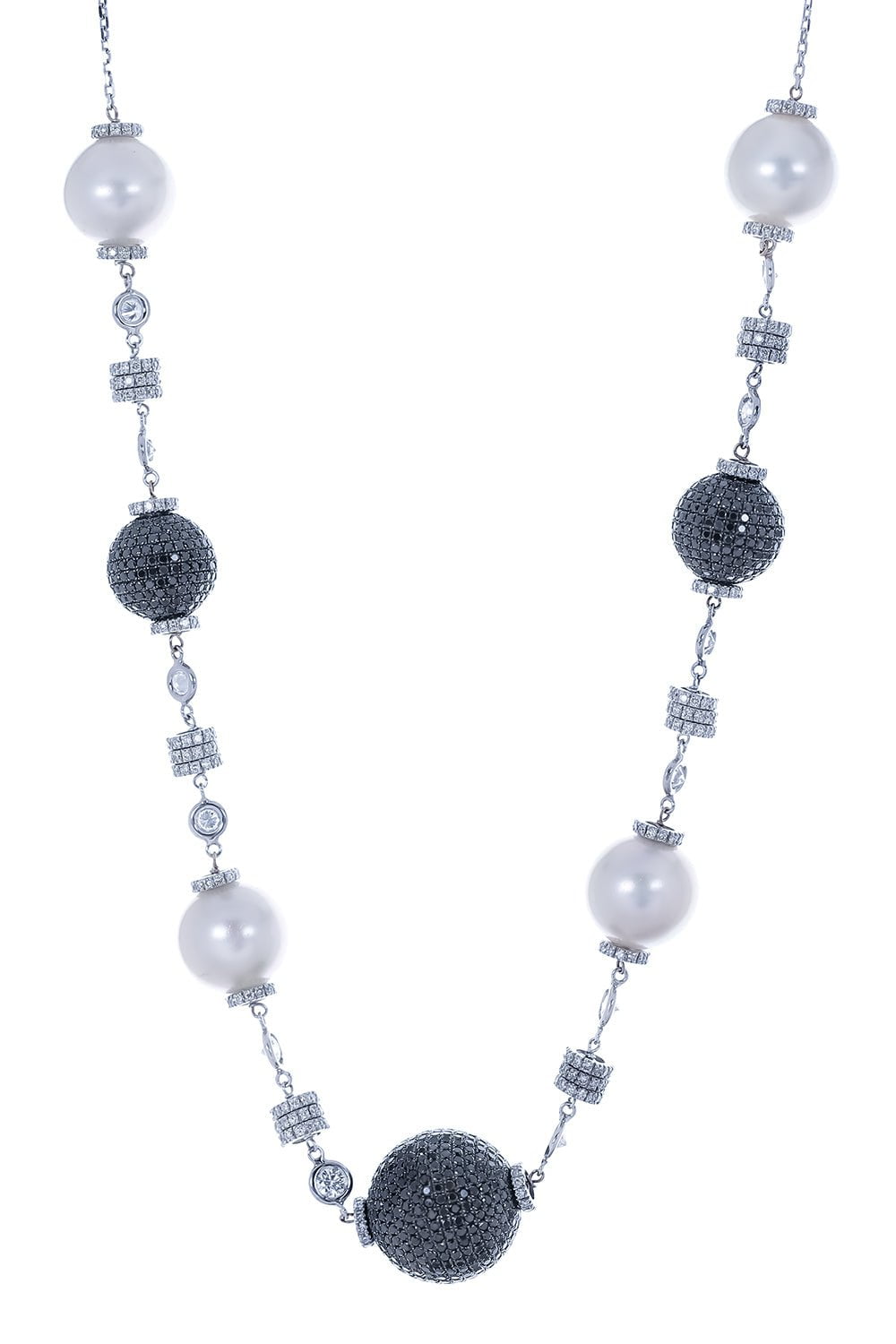 MARIANI-Pearl Diamond Necklace-WHITE GOLD