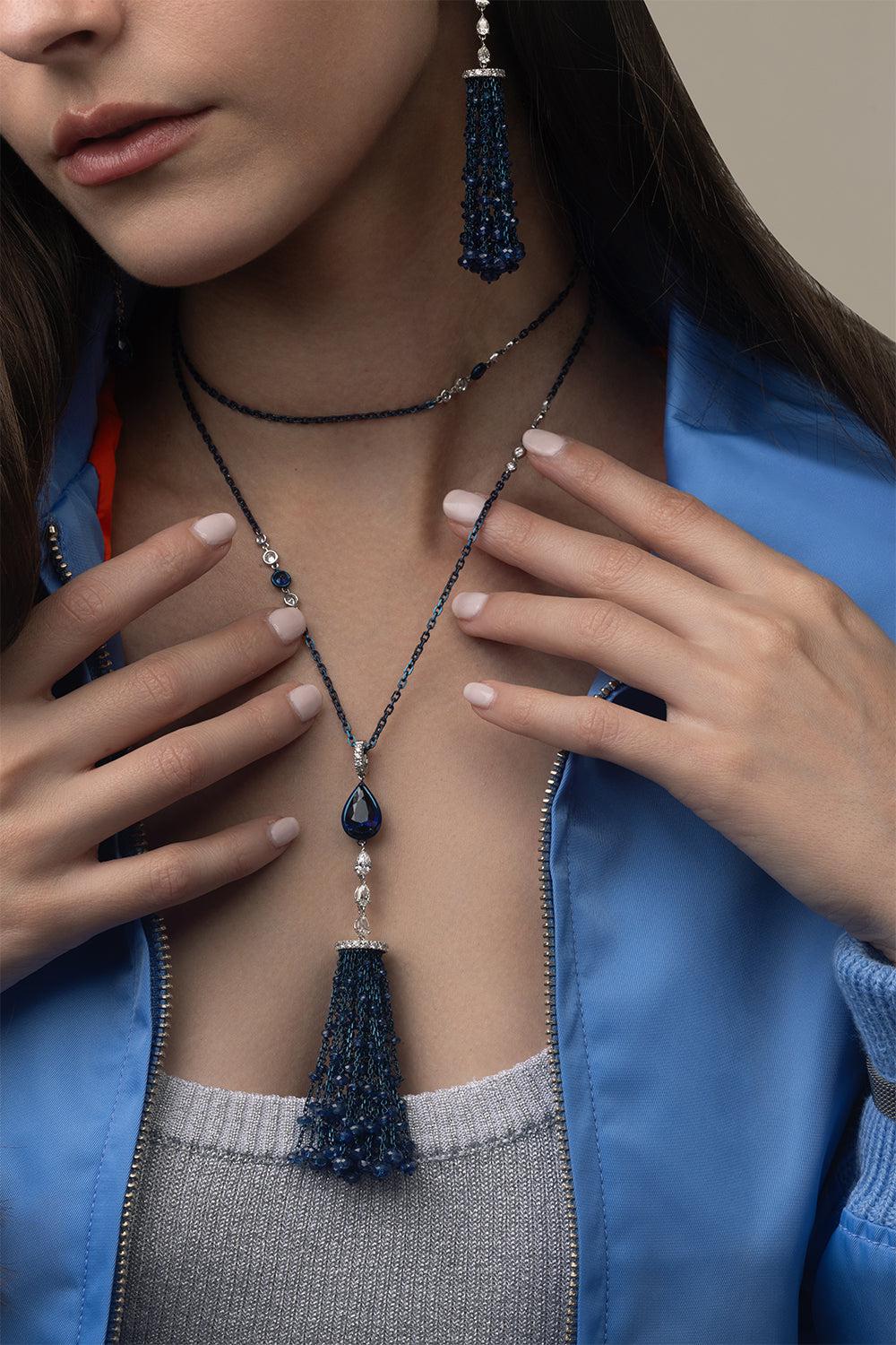 Tassel Necklace-WHITE GOLD-JEWELRYFINE JEWELNECKLACE O-MARIANI