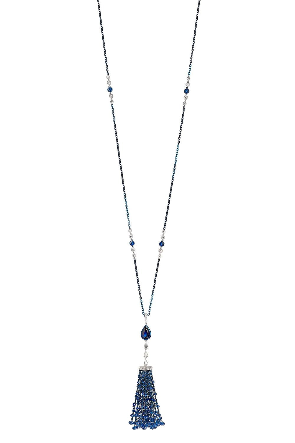 MARIANI-Tassel Necklace-WHITE GOLD