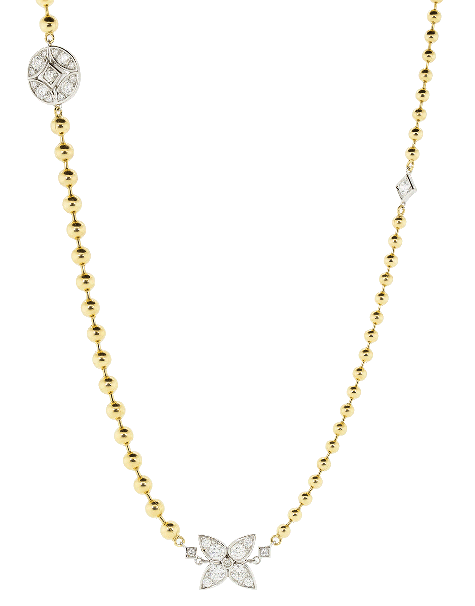 MARIANI-Lucilla Diamond Bead Necklace-YELLOW GOLD