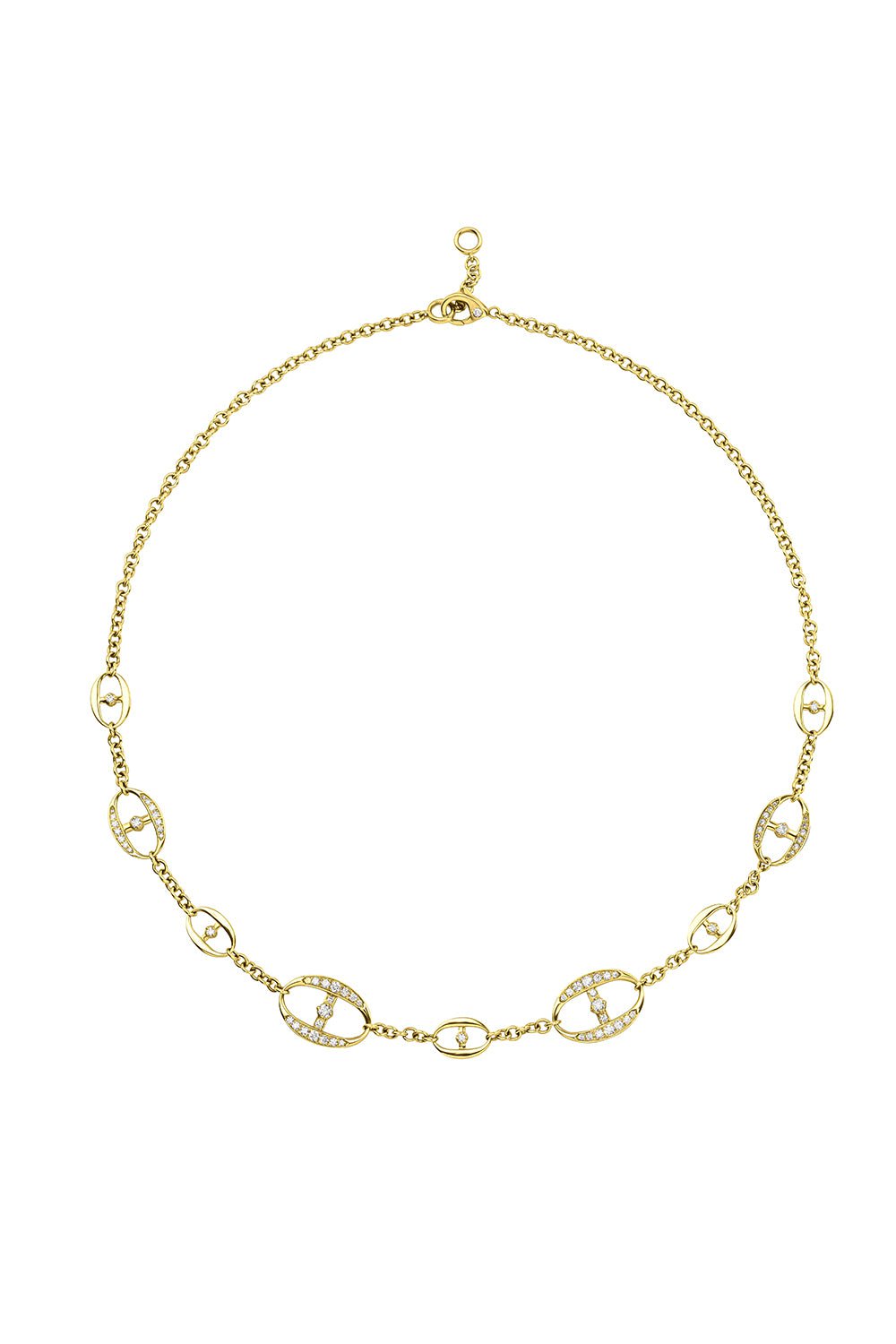 MARIANI-Marina Link Station Necklace-YELLOW GOLD