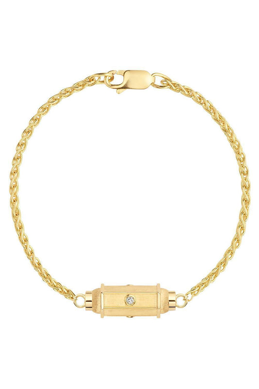 Diamond Micro Coco Bracelet-YELLOW GOLD-17-JEWELRYFINE JEWELBRACELET O-MARIE LICHTENBERG