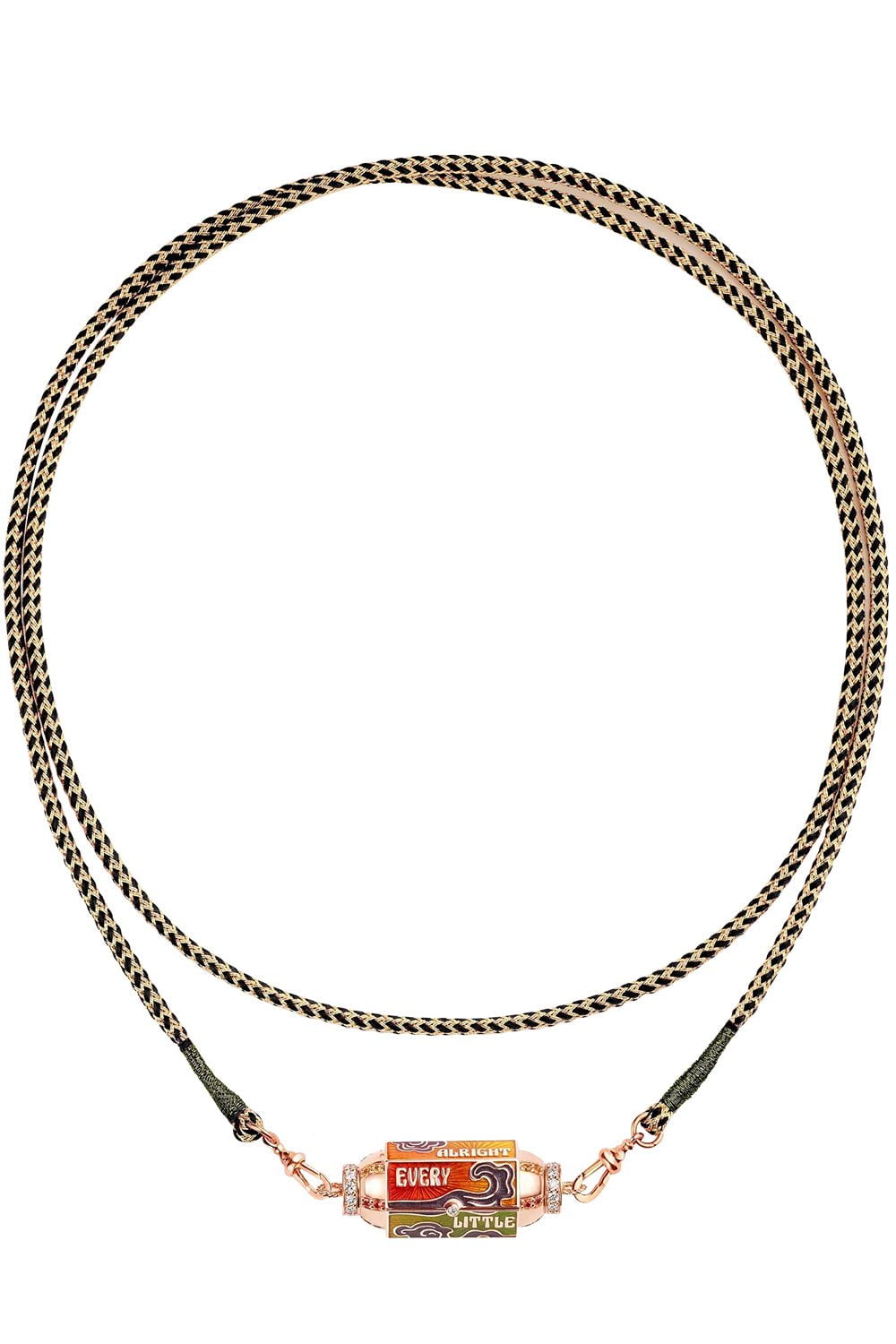 MARIE LICHTENBERG-Rasta Multi Enamel Locket-ROSE GOLD