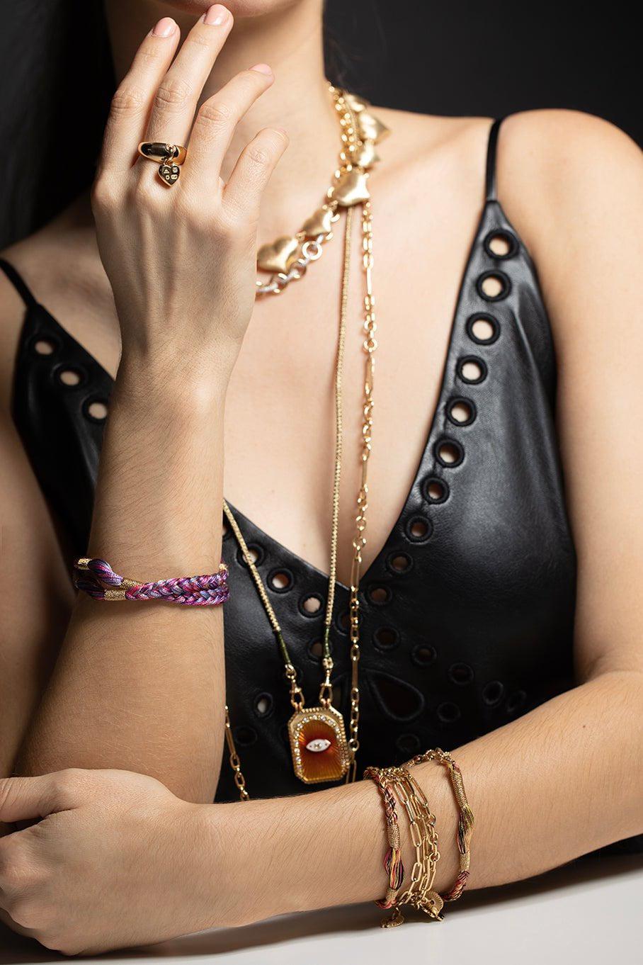 MARIE LICHTENBERG-Rathi Purple Chain-YELLOW GOLD