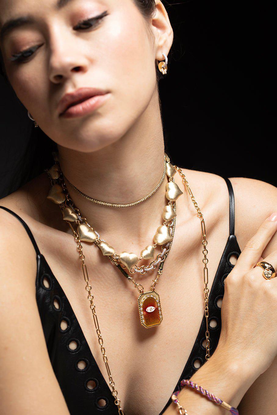 MARIE LICHTENBERG-Eye Pendant Necklace-YELLOW GOLD