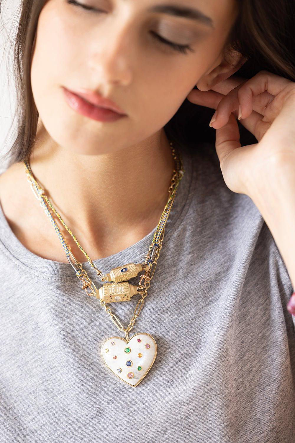 MARIE LICHTENBERG-Evil Eye Gold Locket Necklace-YELLOW GOLD