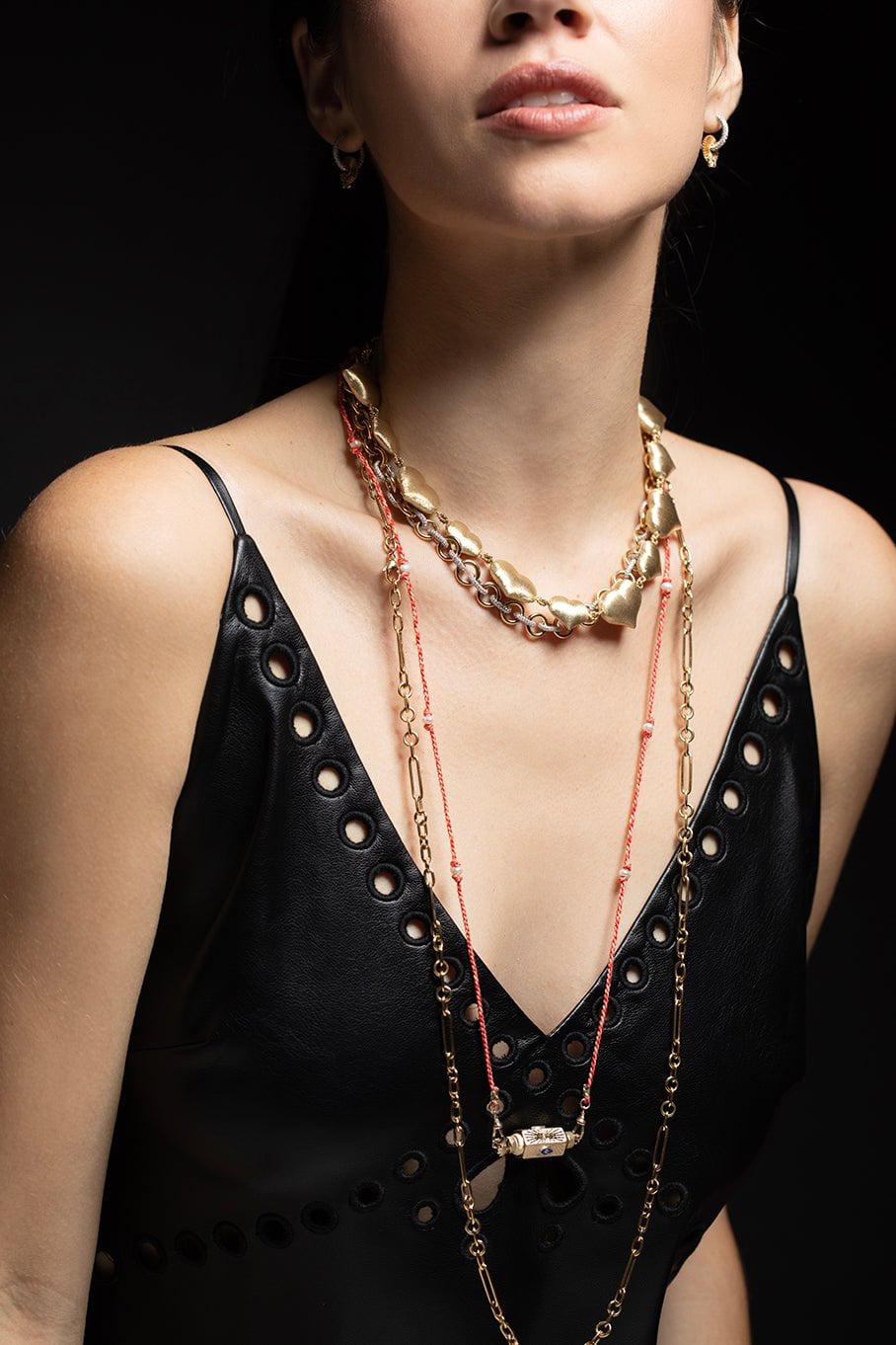 MARIE LICHTENBERG-Evil Eye Gold Locket Necklace-YELLOW GOLD