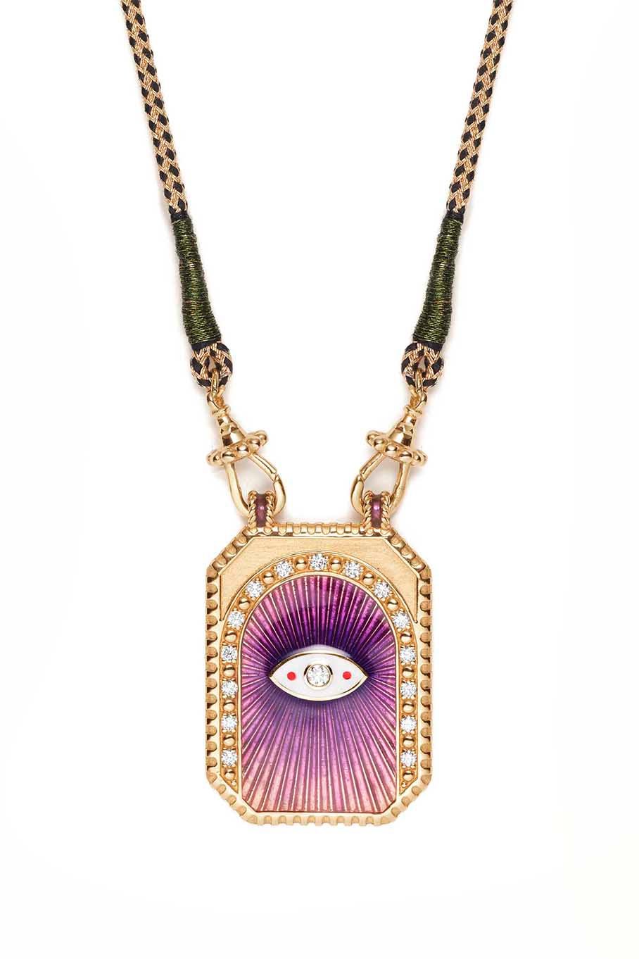 MARIE LICHTENBERG-Eye Protect Scapular Necklace-YELLOW GOLD
