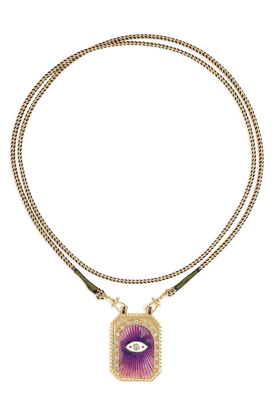 MARIE LICHTENBERG-Eye Protect Scapular Necklace-YELLOW GOLD