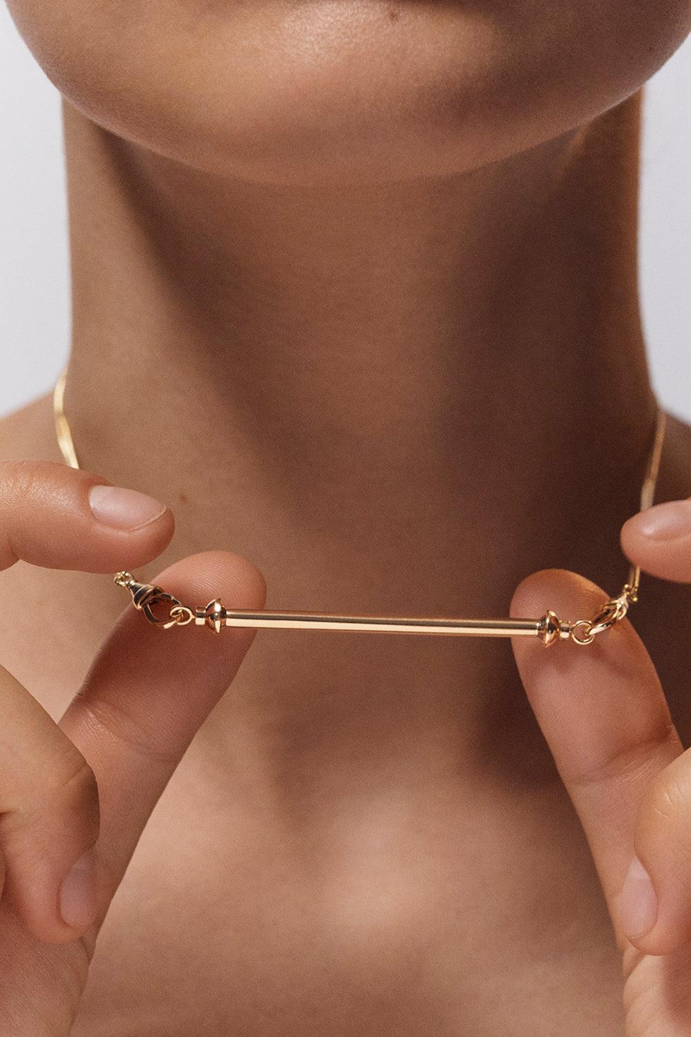 Large Connector Chain Necklace-YELLOW GOLD-JEWELRYFINE JEWELNECKLACE O-MARIE LICHTENBERG