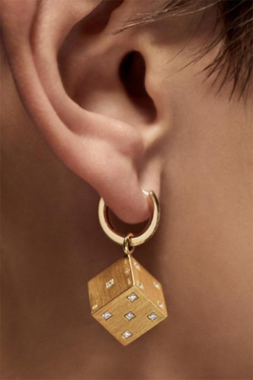 Diamond Dado Charm-YELLOW GOLD-JEWELRYFINE JEWELPENDANT-MARIE LICHTENBERG