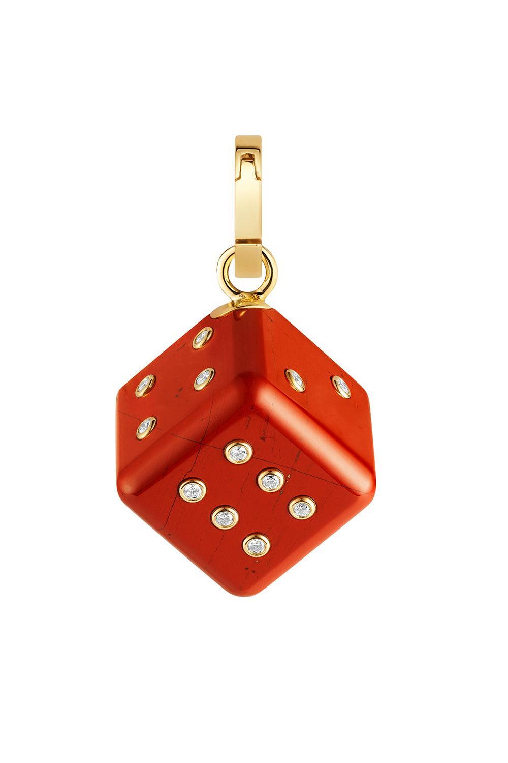 Jasper Diamond Dado Charm-YELLOW GOLD-JEWELRYFINE JEWELPENDANT-MARIE LICHTENBERG