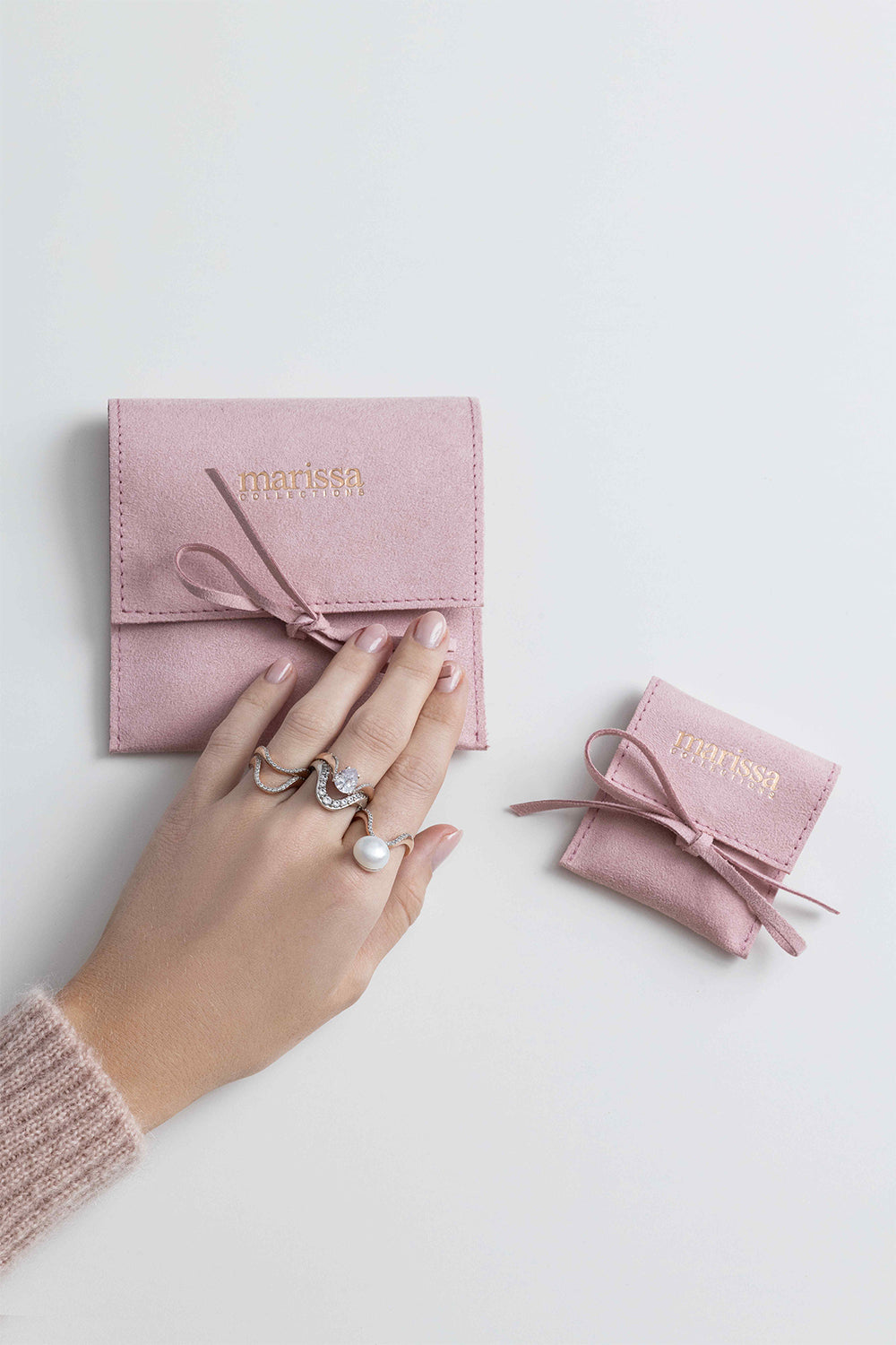  Diamond Half Pave Halo Ring-ROSE-JEWELRYFINE JEWELRING-MARIE MAS 