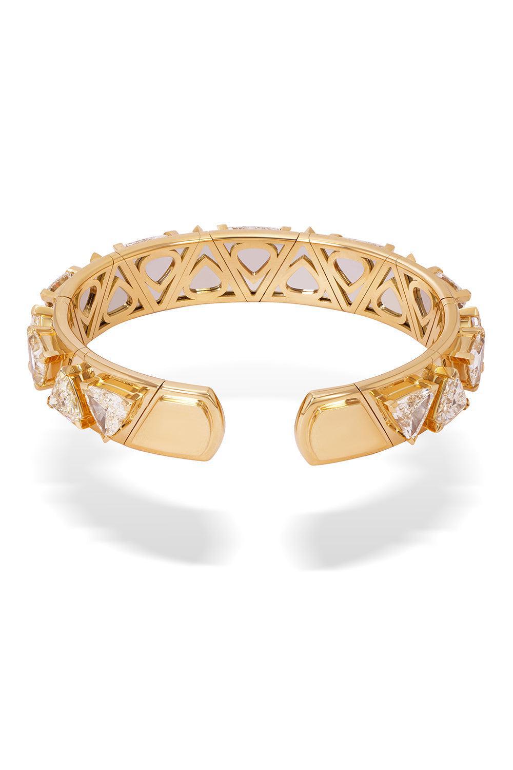 Diamond Triangoli Bangle Bracelet-YELLOW GOLD-JEWELRYFINE JEWELBRACELET O-MARINA B