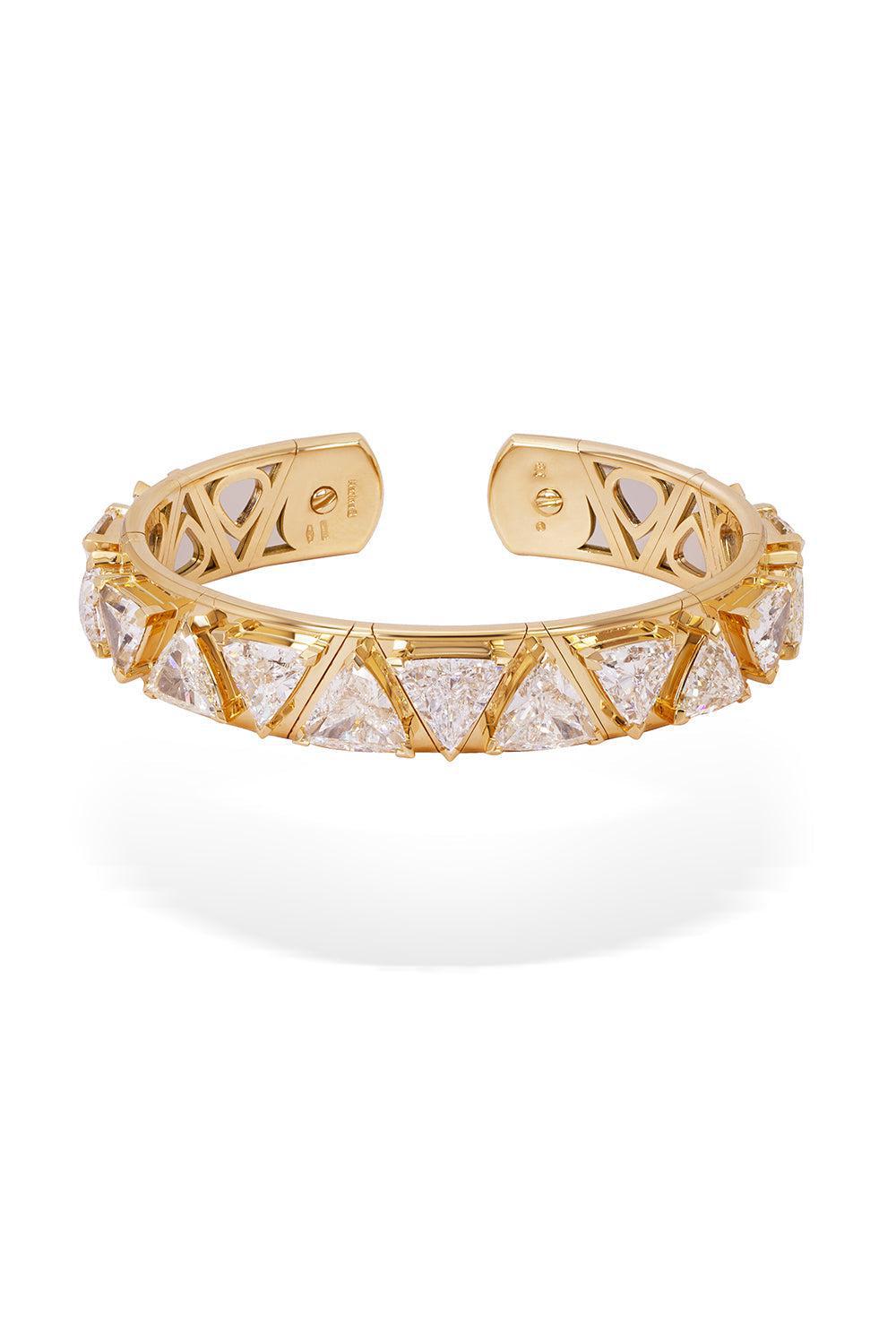 Diamond Triangoli Bangle Bracelet-YELLOW GOLD-JEWELRYFINE JEWELBRACELET O-MARINA B