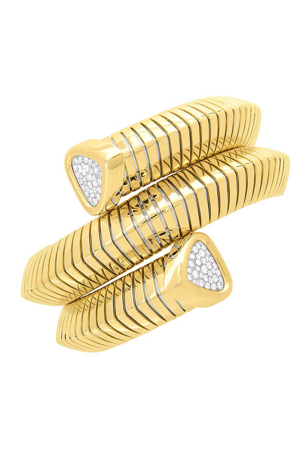 Triple Wrap Trisola Bangle Bracelet-YELLOW GOLD-M-JEWELRYFINE JEWELBRACELET O-MARINA B