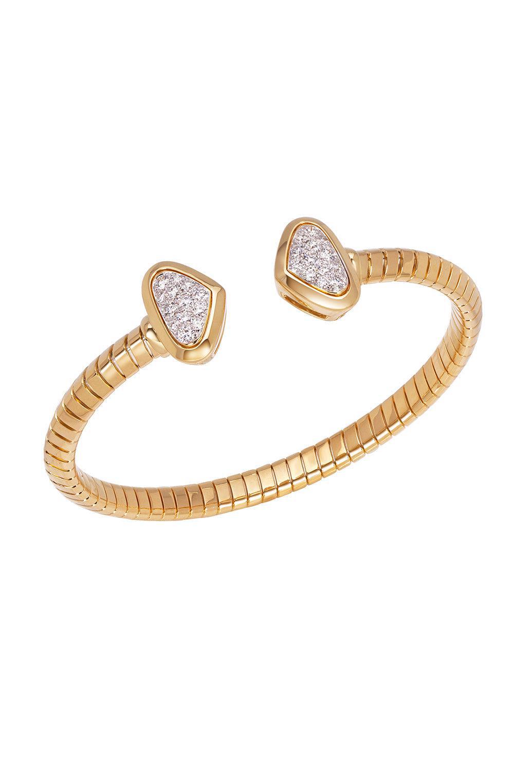 MARINA B-Trisolina Big Castanga Diamond Bangle Bracelet-YELLOW GOLD