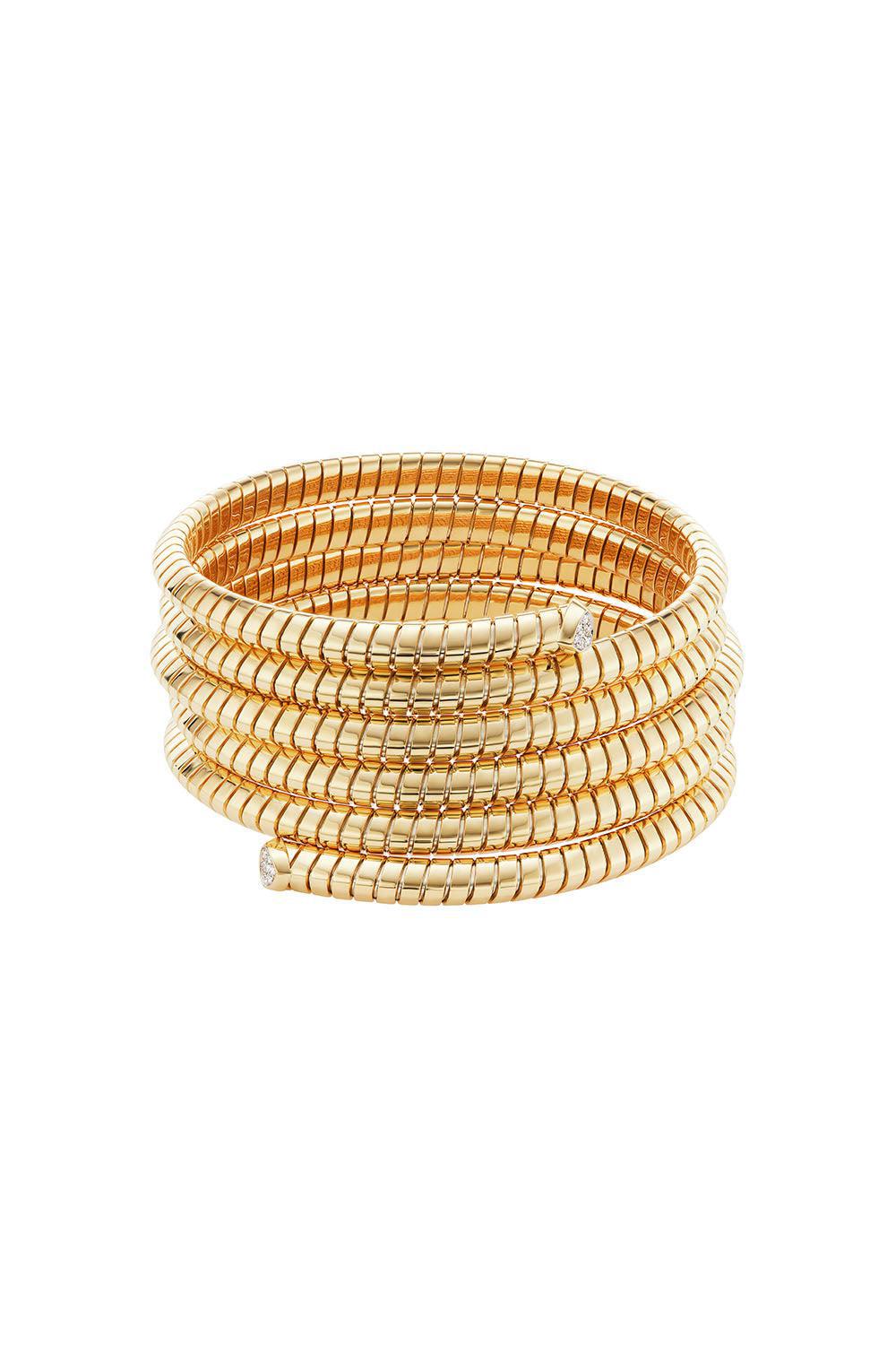 MARINA B-Trisolina Five Row Bangle Bracelet-YELLOW GOLD