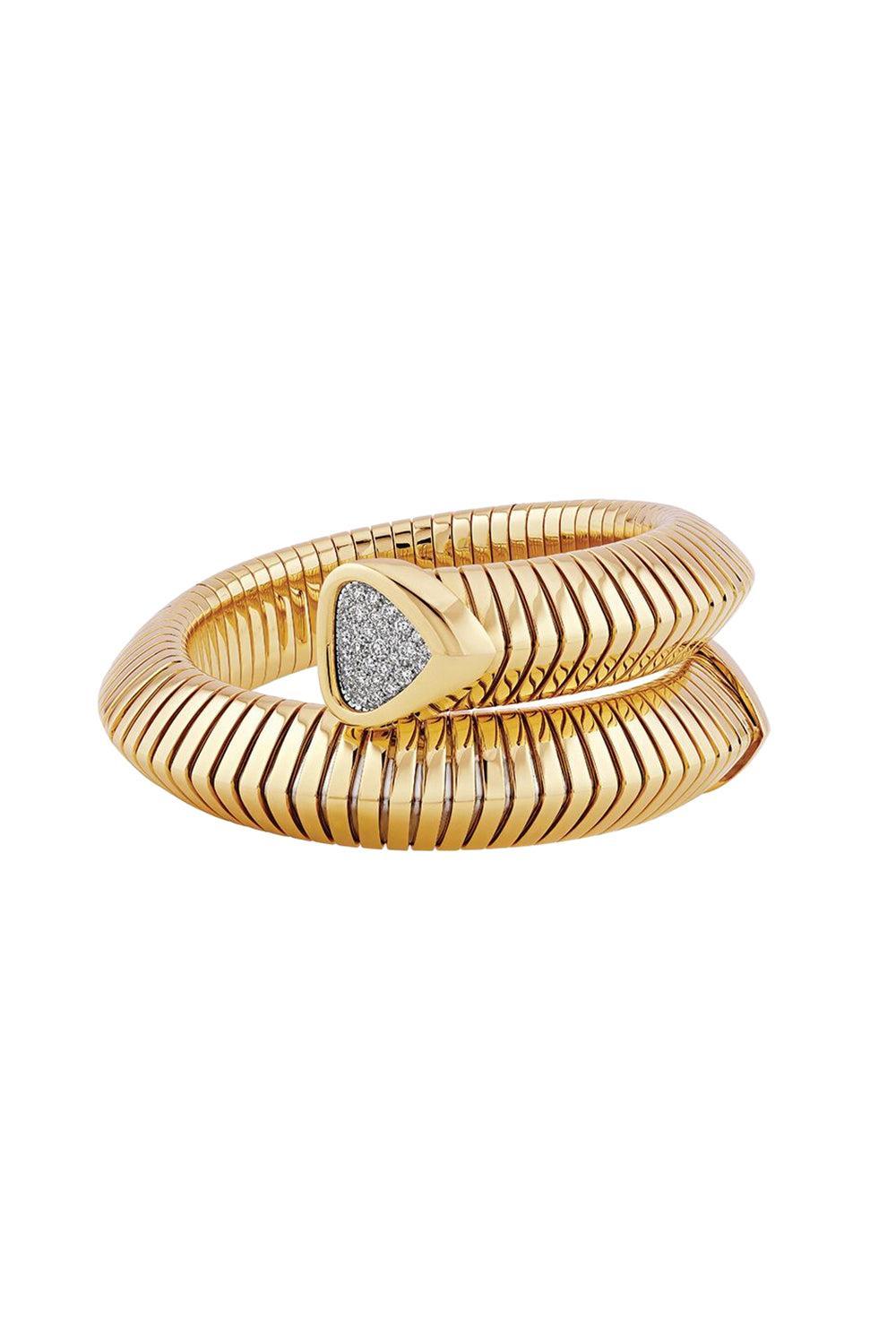 Diamond Trisola Bangle Bracelet-YELLOW GOLD-MEDIUM-JEWELRYFINE JEWELBRACELET O-MARINA B
