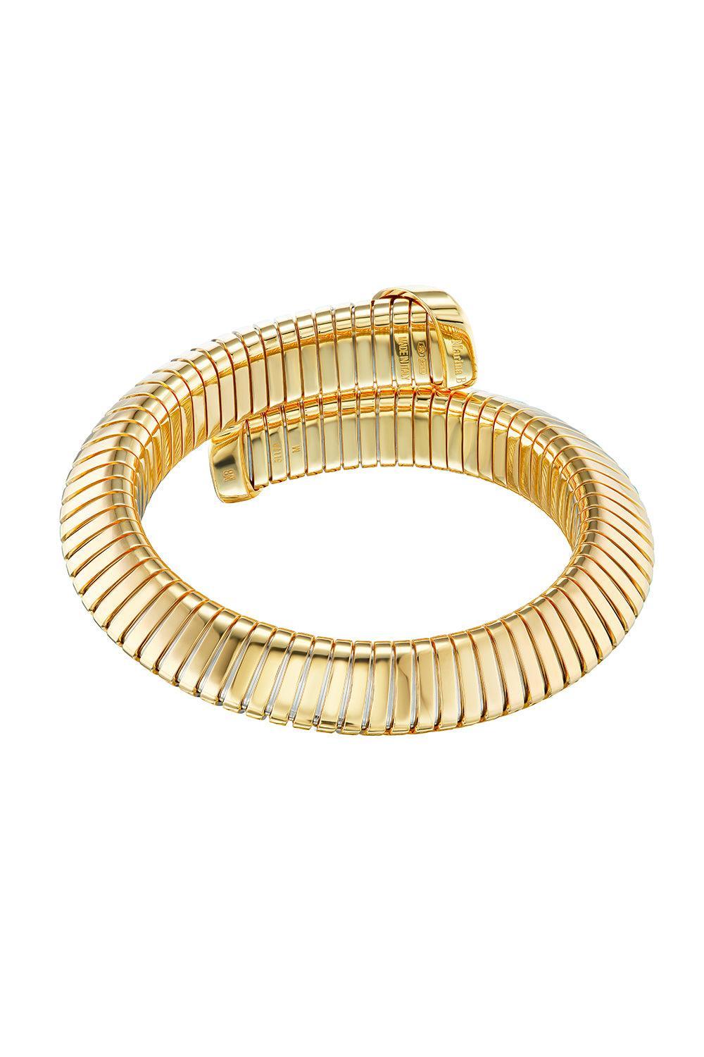 Diamond Trisola Bangle Bracelet-YELLOW GOLD-MEDIUM-JEWELRYFINE JEWELBRACELET O-MARINA B