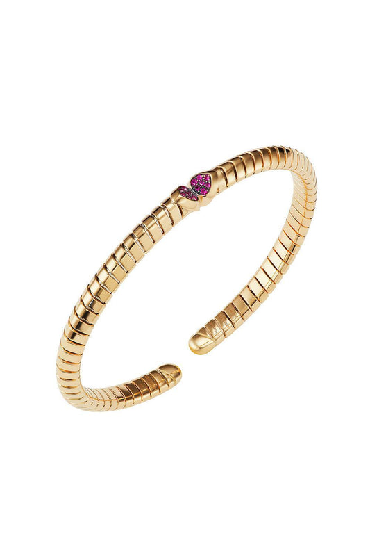 Ruby Trisolina Bangle Bracelet-YELLOW GOLD-MEDIUM-JEWELRYFINE JEWELBRACELET O-MARINA B