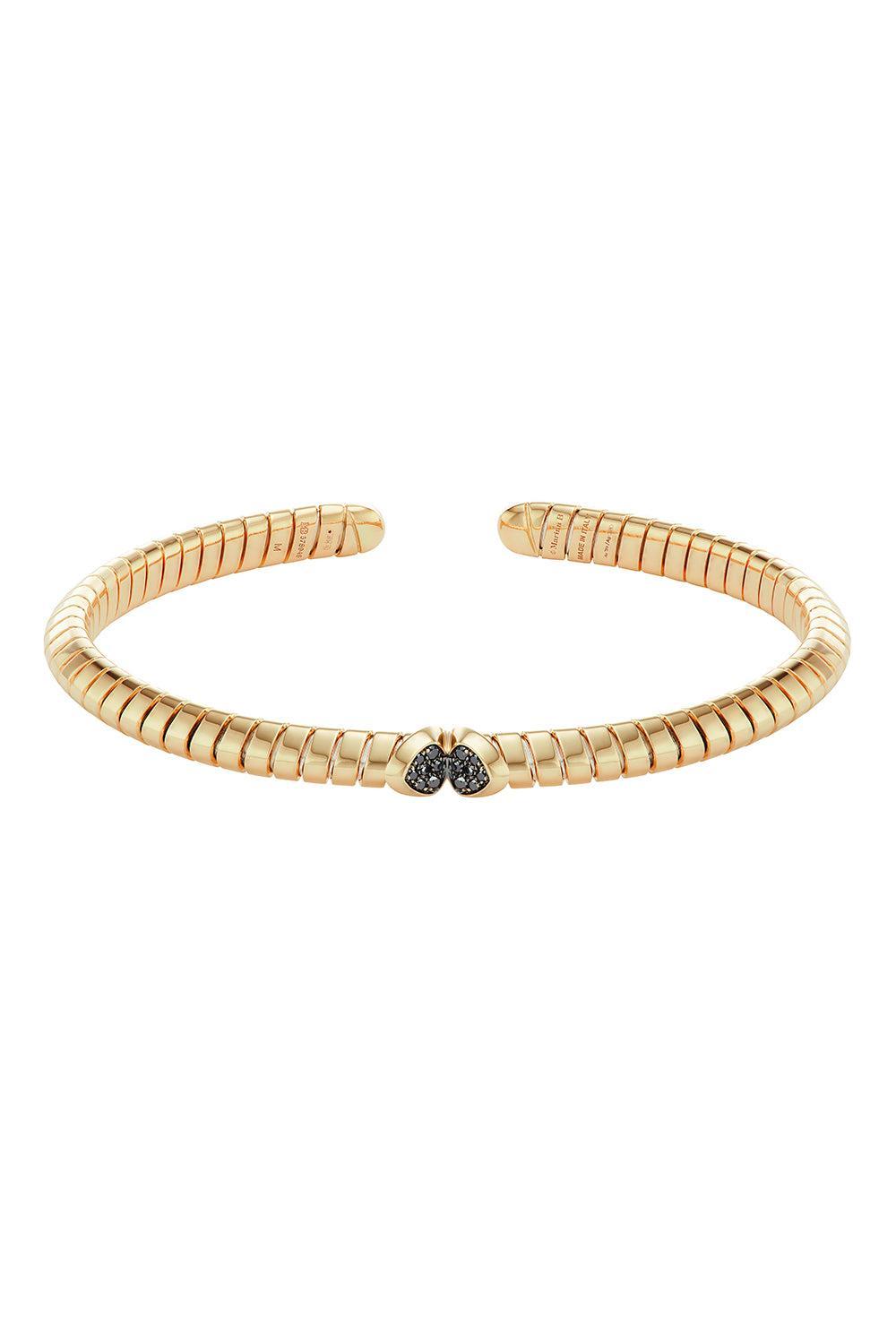 Black Diamond Trisolina Bangle Bracelet-YELLOW GOLD-SMALL-JEWELRYFINE JEWELBRACELET O-MARINA B