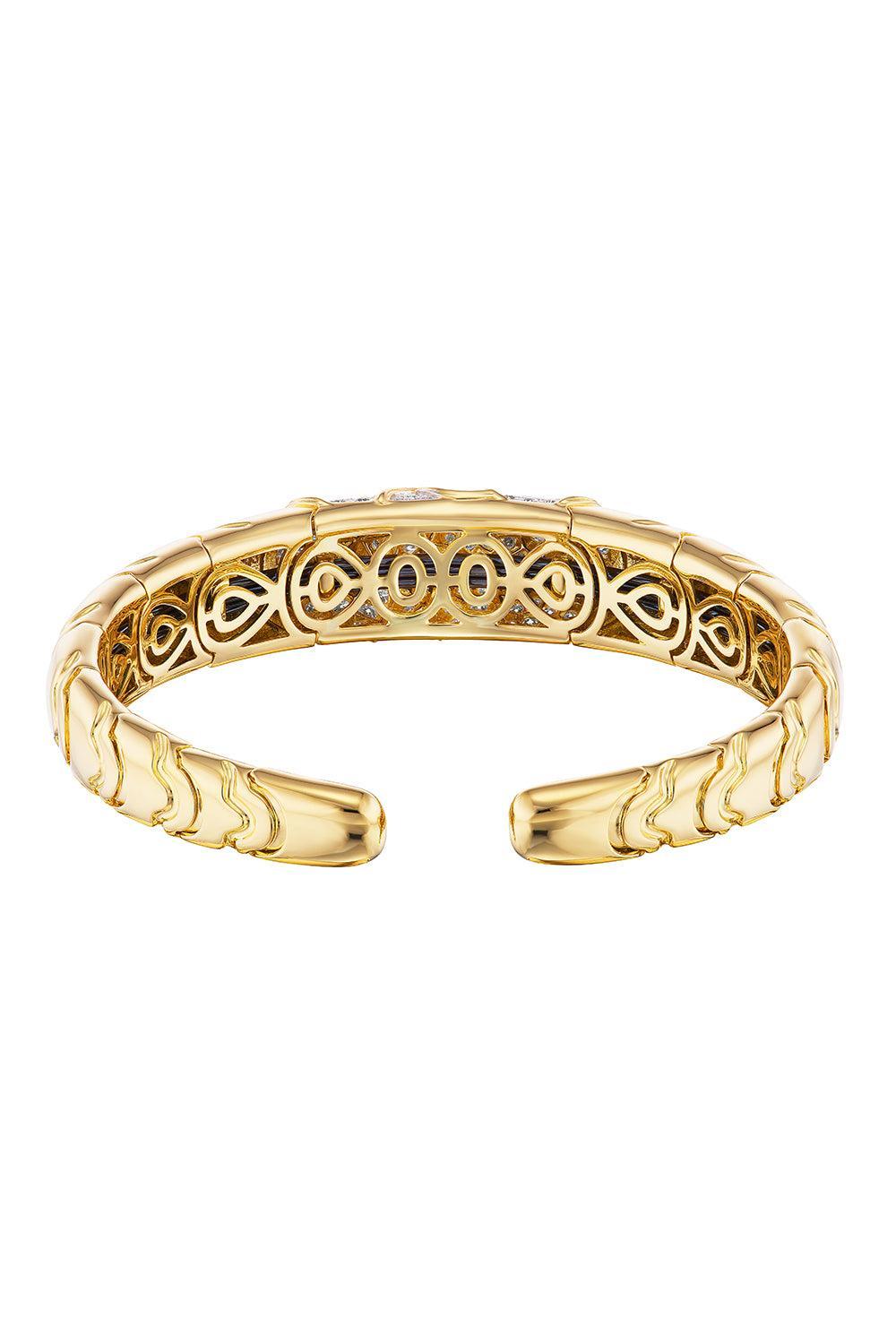 Diamond Onda Bangle Bracelet-YELLOW GOLD-SMALL-JEWELRYFINE JEWELBRACELET O-MARINA B
