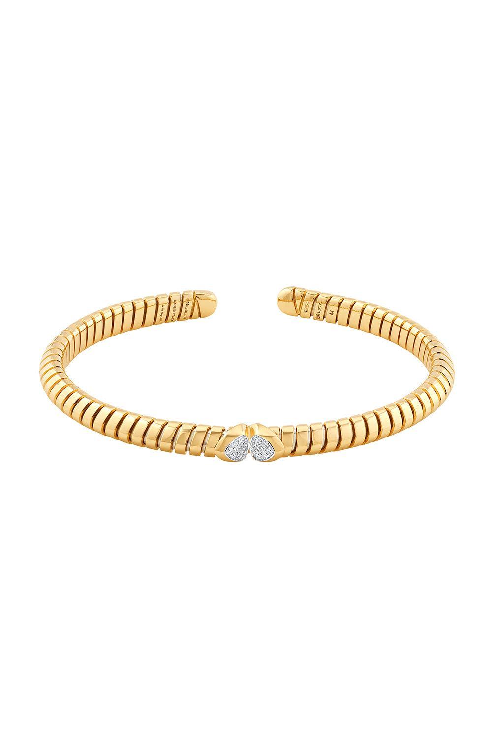 Diamond Trisolina Bangle Bracelet-YELLOW GOLD-SMALL-JEWELRYFINE JEWELBRACELET O-MARINA B