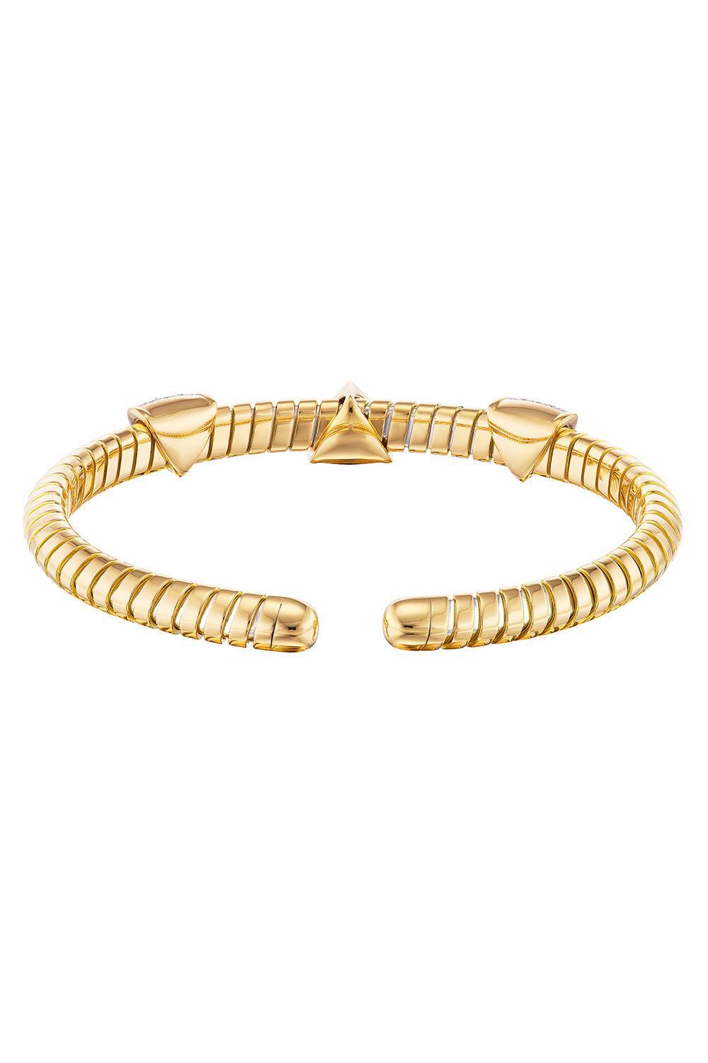 Diamond Trisolina Three Claws Bracelet-YELLOW GOLD-SMALL-JEWELRYFINE JEWELBRACELET O-MARINA B