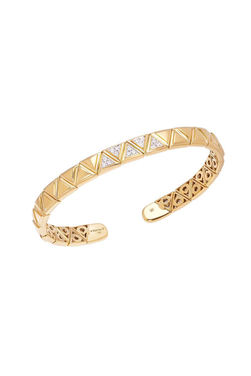 MARINA B-Triangolini Diamond Bangle Bracelet-YELLOW GOLD
