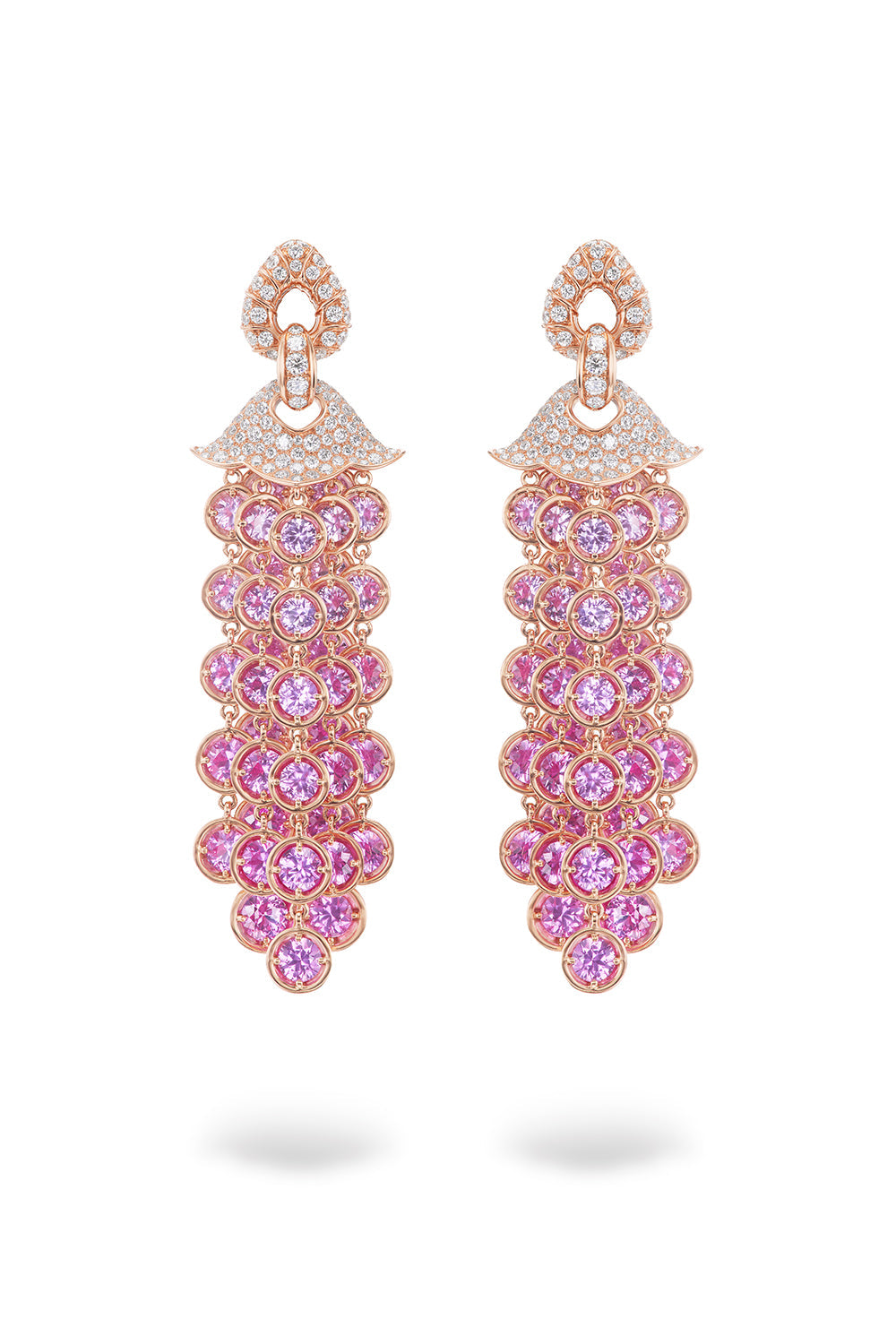 Pink Sapphire Pampilles Earrings