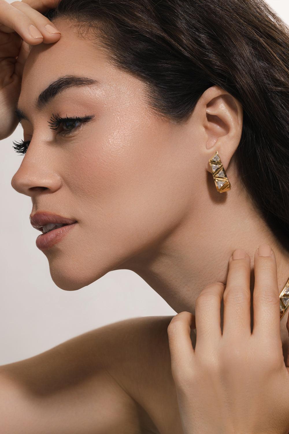 Diamond Danielle Earrings-YELLOW GOLD-JEWELRYFINE JEWELEARRING-MARINA B