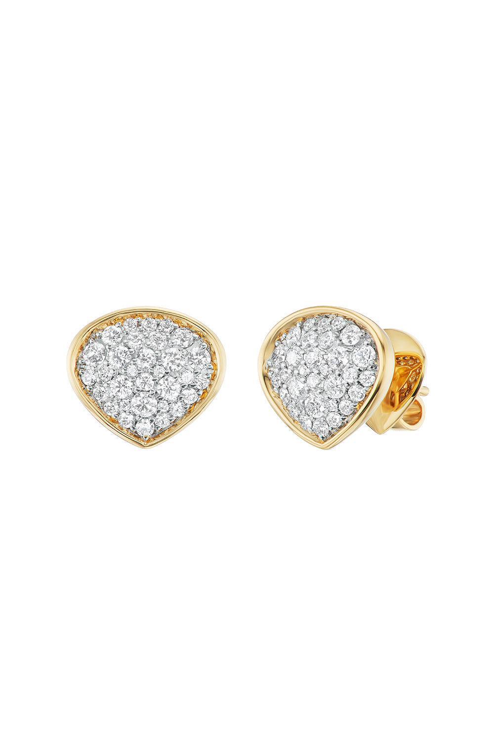 MARINA B-Trisola Round Diamond Earrings-YELLOW GOLD
