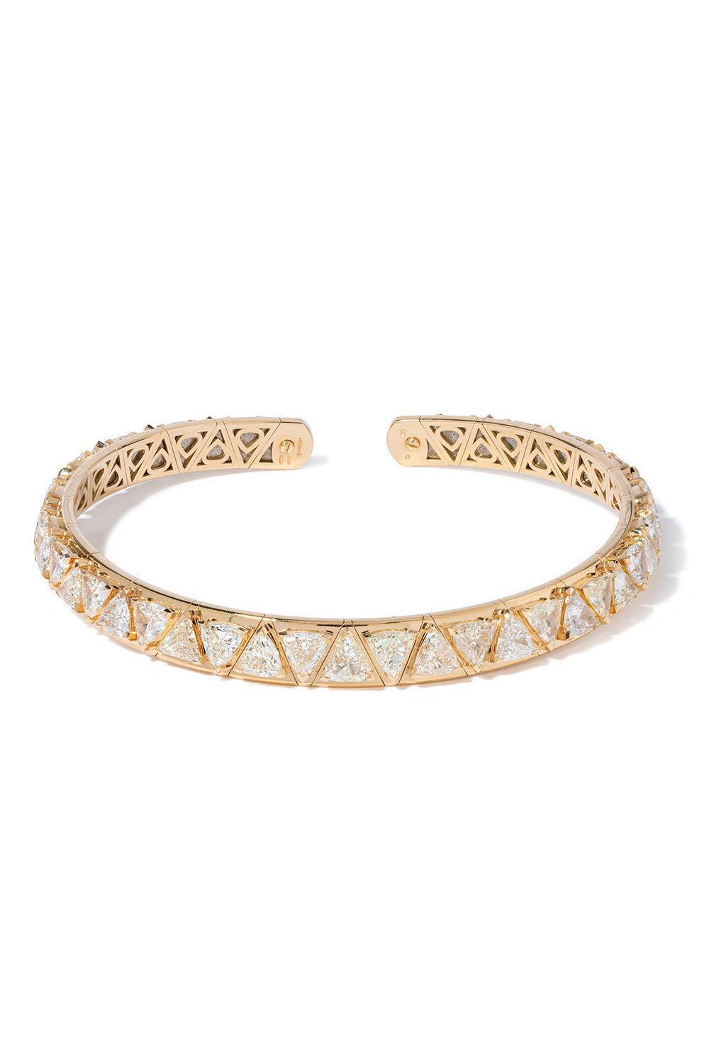 Diamond Triangoli Collar Necklace-YELLOW GOLD-JEWELRYFINE JEWELNECKLACE O-MARINA B