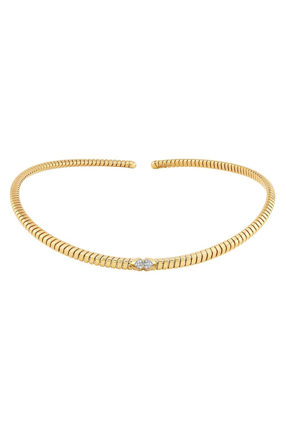 Diamond Trisolina Collar Necklace-YELLOW GOLD-MEDIUM-JEWELRYFINE JEWELNECKLACE O-MARINA B