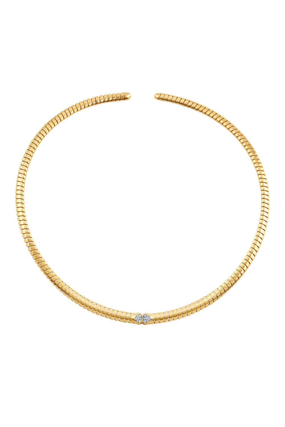 Diamond Trisolina Collar Necklace-YELLOW GOLD-MEDIUM-JEWELRYFINE JEWELNECKLACE O-MARINA B