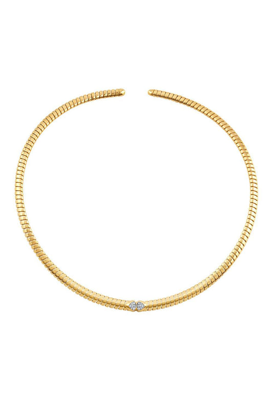 Diamond Trisolina Collar Necklace-YELLOW GOLD-MEDIUM-JEWELRYFINE JEWELNECKLACE O-MARINA B