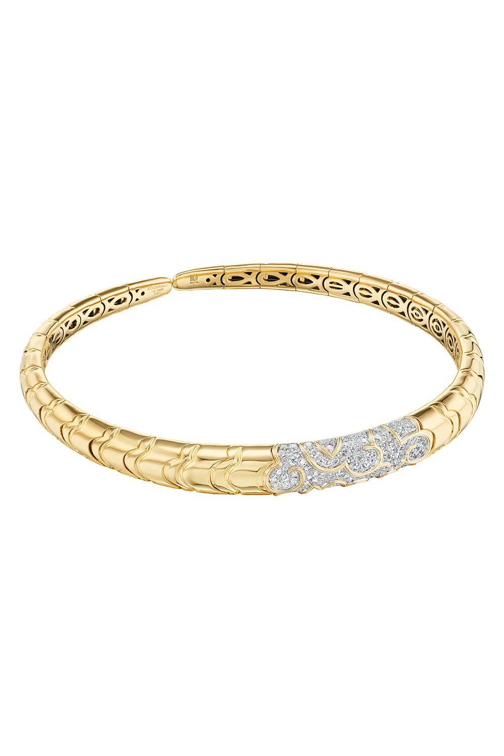 Diamond Onda Collar Necklace-YELLOW GOLD-SMALL-JEWELRYFINE JEWELNECKLACE O-MARINA B