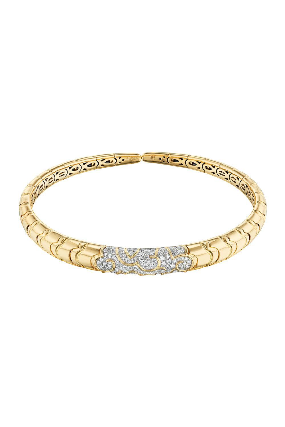 Diamond Onda Collar Necklace-YELLOW GOLD-SMALL-JEWELRYFINE JEWELNECKLACE O-MARINA B