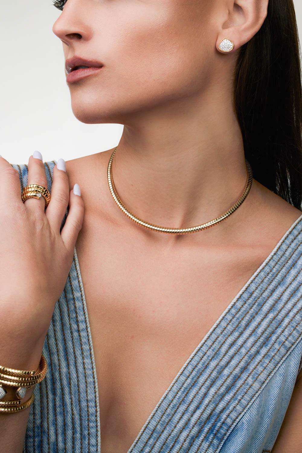 Trisolina Collar Necklace-YELLOW GOLD-JEWELRYFINE JEWELNECKLACE O-MARINA B