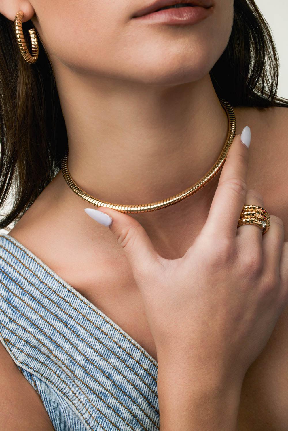 Trisolina Collar Necklace-YELLOW GOLD-JEWELRYFINE JEWELNECKLACE O-MARINA B